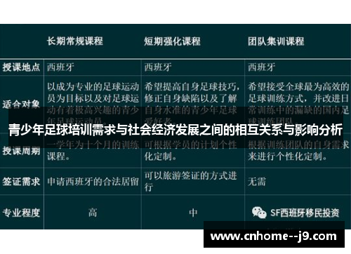 青少年足球培训需求与社会经济发展之间的相互关系与影响分析 青少年足球培训需求与社会经济发展之间的相互关系与影响分析